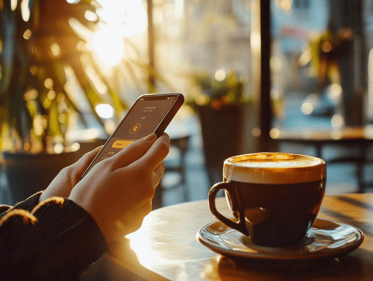 Using Idynic on the go in a bright, modern setting