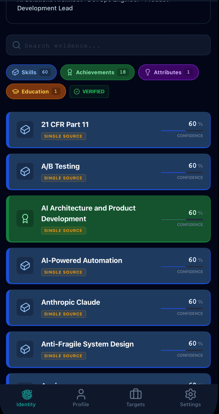 Idynic Mobile App - Master Record